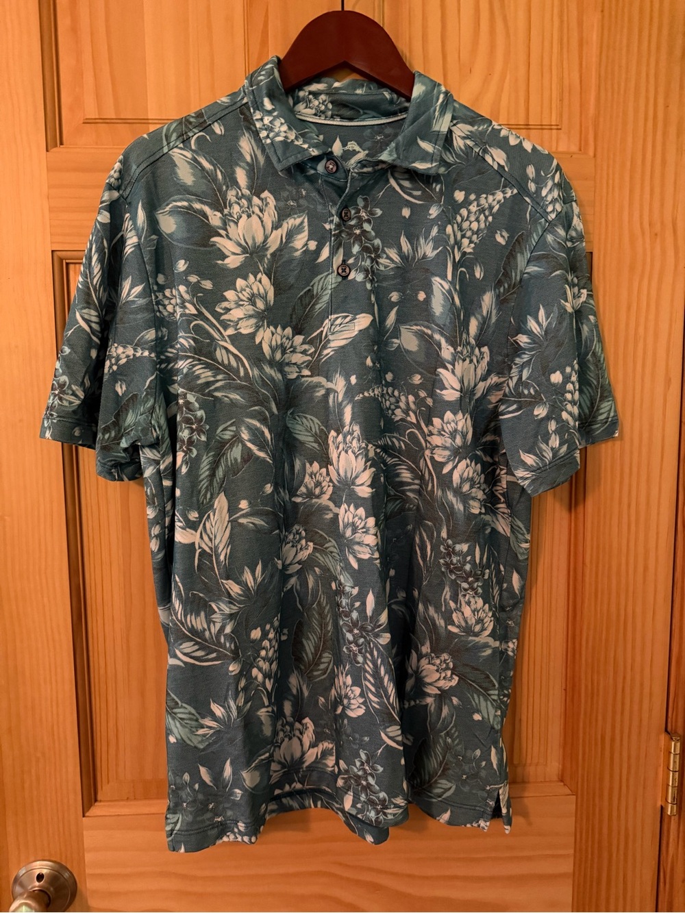 Tommy Bahama Teal Floral Polo